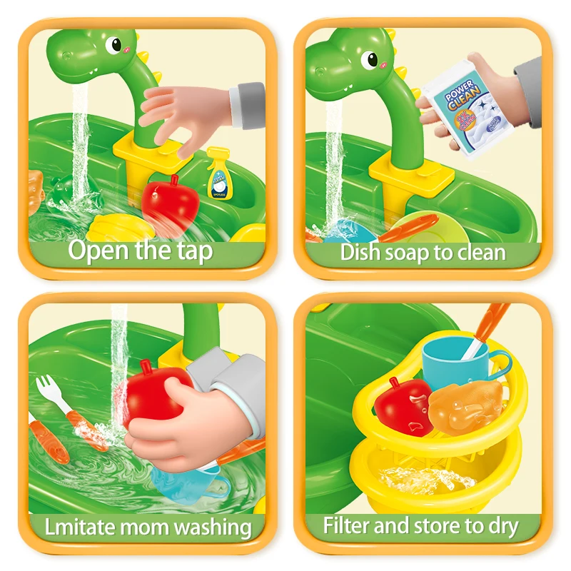 √Choice Play House Toys Pretend Play Children\'s Kitchen Wash Basin Sink Kids Kitchen Set Toy For Boys Girls Kids Gifts