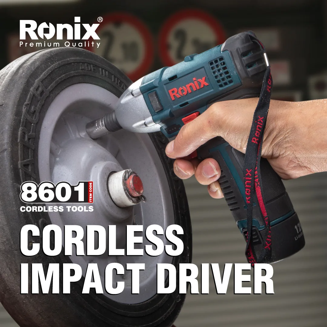 Ronix 86 Series Cordless Power Tool Set Impact Driver Chain Saw Cordless Blower Spray Gun 12v Impact Driver Kit