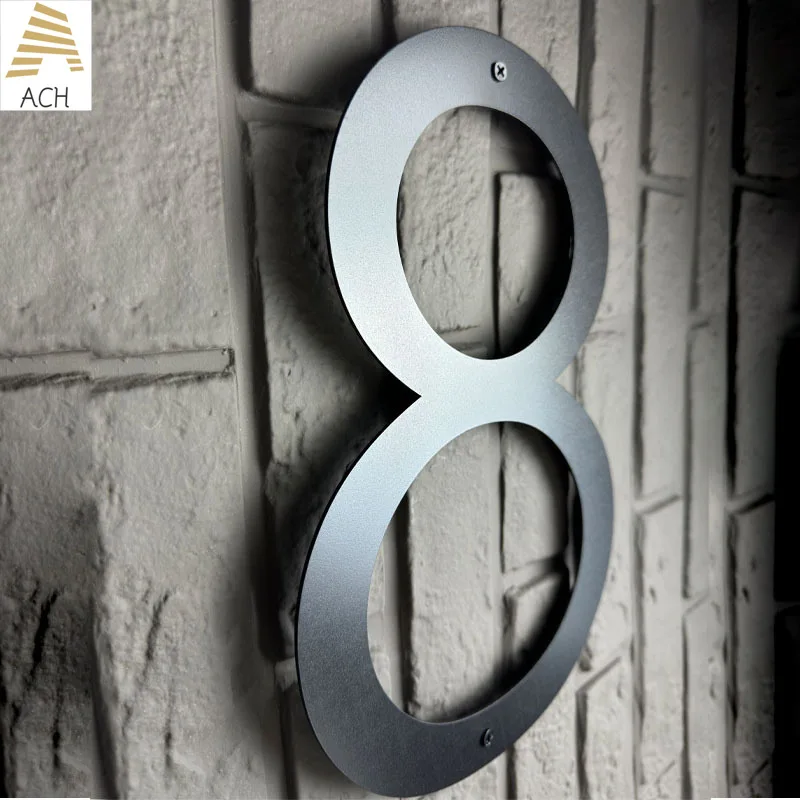 30cm 12 Inch Large Floating House Numbers, Black Modern Door Number for Outside, Exterior Address Numbers for Door Wall Street