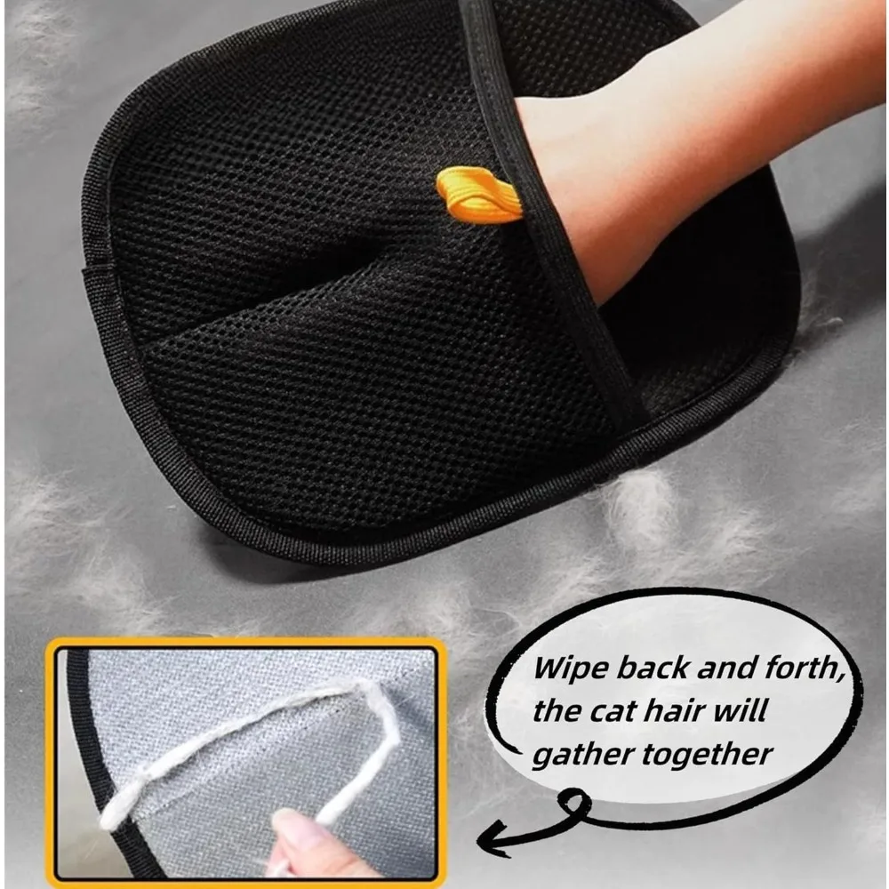 Pet hair removal gloves, furniture cat hair removal device, electrostatic hair removal device, reusable pet hair removal device