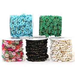 1 Meter Stainless Steel Flower Beaded Chains for Cute Bracelet Necklace Supplies Anklet Gold Color Chain Bulk DIY Jewelry Making