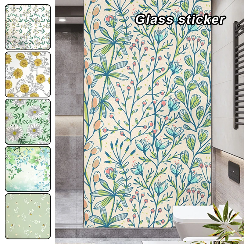 

3D Flower Window Film Vinyl Glass Film Protection Glass Stickers Stained Window Glass Films for Office Home Decoration