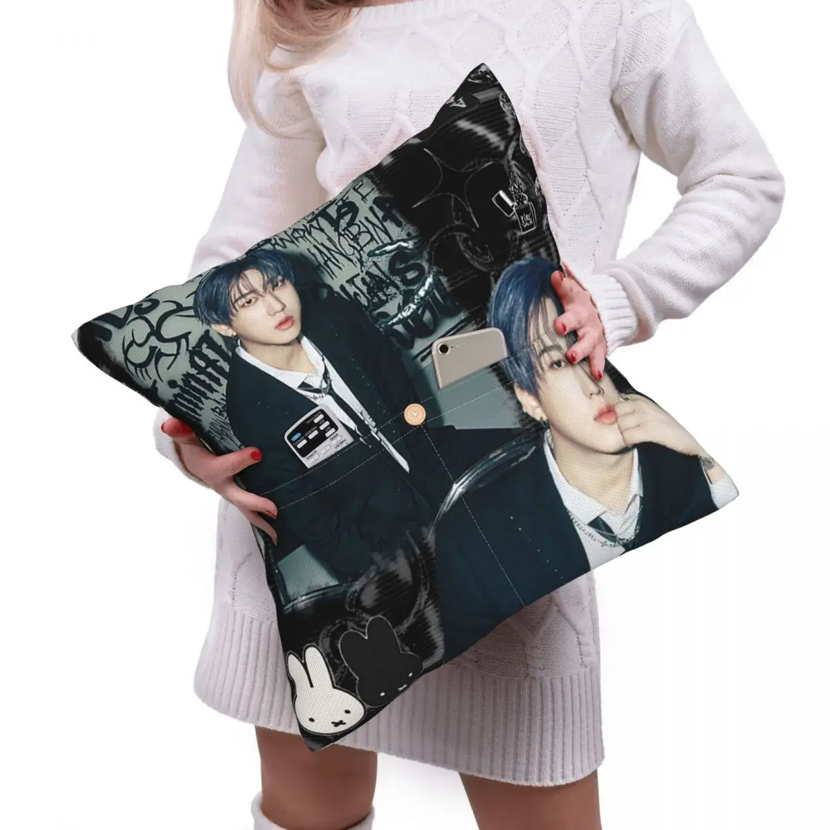 New Seo Changbin Square Linen Pillowcase Cushion Cover Polyester Decor Bed Home Comfort Throw Pillow