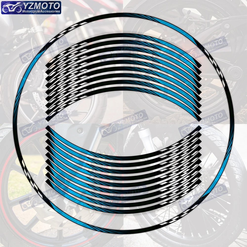 

Motorcycle Reflective 17 Inch Wheel Stickers Racing Rim Stripe Tape Hub Decal Motorbike Accessories For Z1000 Z1000SX Z800
