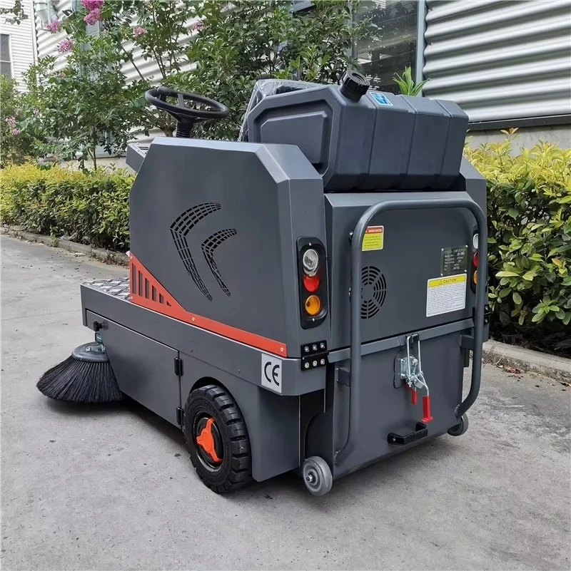 Electric Ride-On Street Floor Dust Cleaning Sweeper with 8000 Sqm/h Capacity and 100L Dustbin