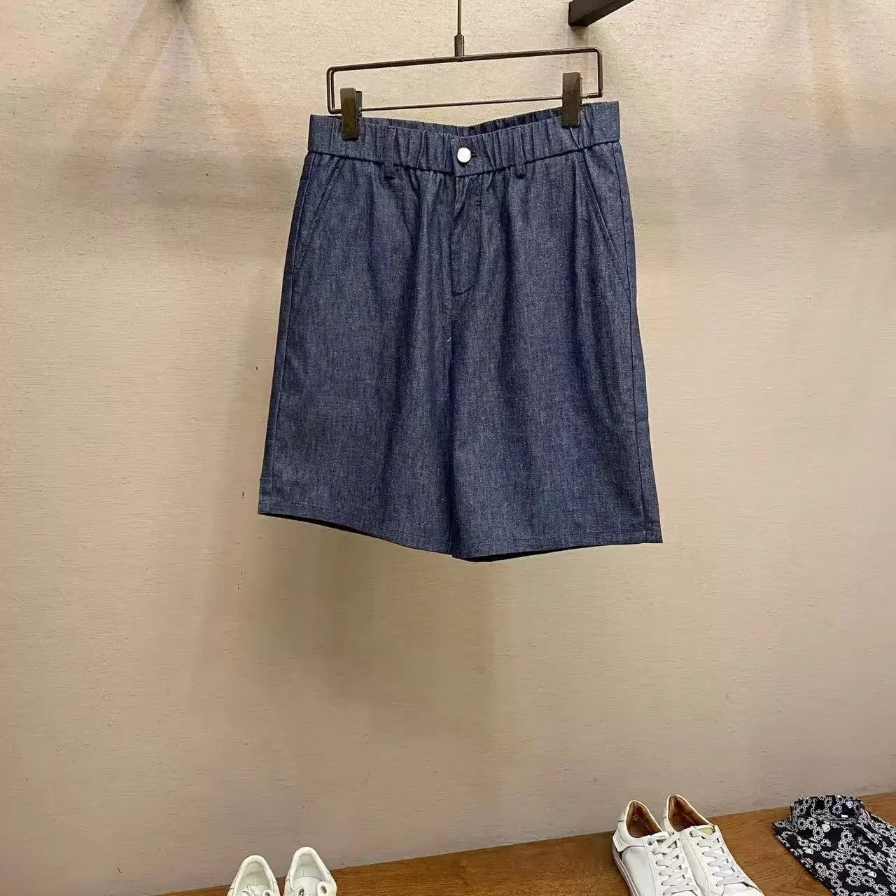 

Italian old money BC linen blend casual gentleman simple breathable five-point shorts