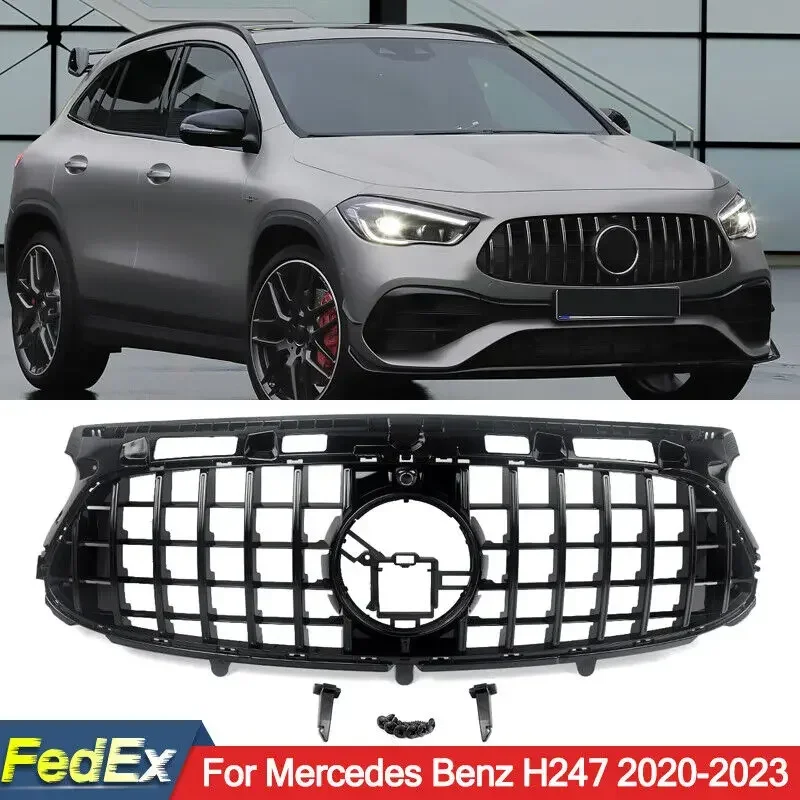 

GT Style Front Bumper Grille For Mercedes Benz H247 Deluxe 2020-2023 Gloss Black