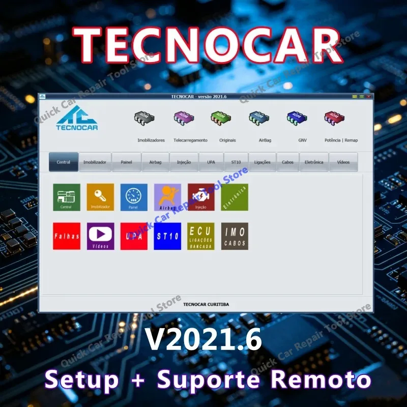 Tecnocar 2021.06 Auto Repair Database Chips Connectors Circuit Injection Airbag Cross Reference Info For UPA ST10 ECU Car Diagno