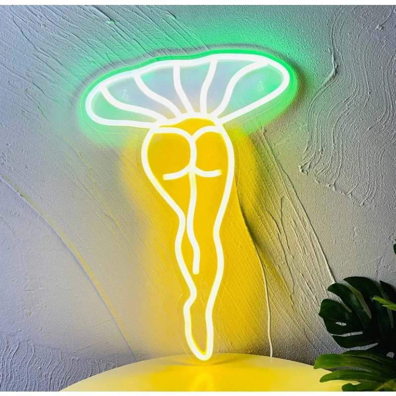 

Lady Mushroom Neon Light LED Night Lights USB Bar Bedroom Wall Decor Party Art Decoration Visit the Artlast Store(2.Green)