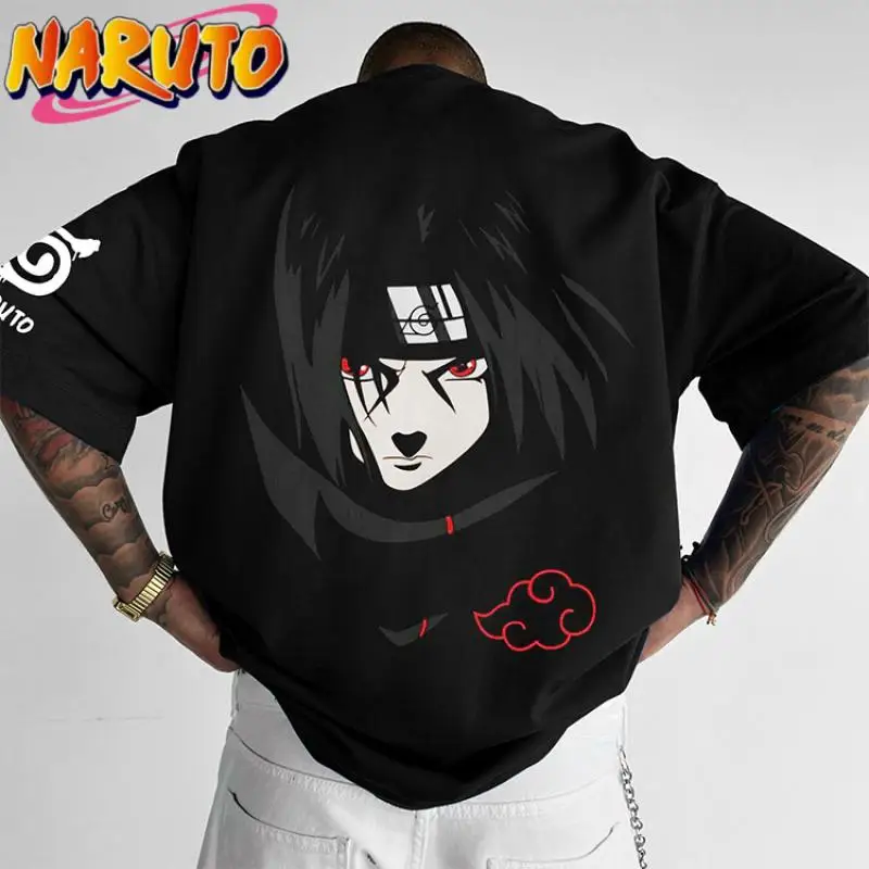 

Anime Naruto Akatsuki Summer T-Shirt Tops Uchiha Itachi Men Women Pure Cotton Fitness T-Shirt Sports Breathable Short Sleeves