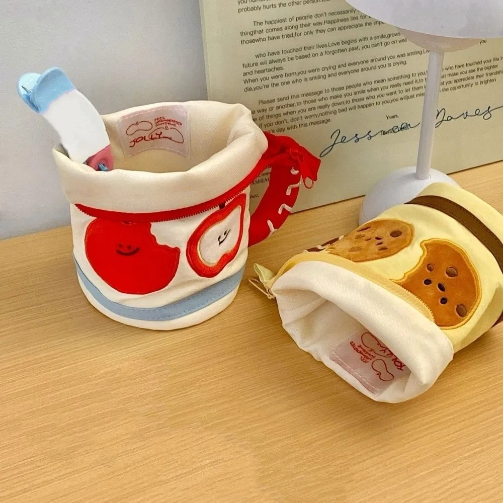 

Desktop Storage Cartoon Stationery Bag Cookies Fruits Water Cup Shape Korean Style Pencil Case Y2K Ins Style Large Capacity
