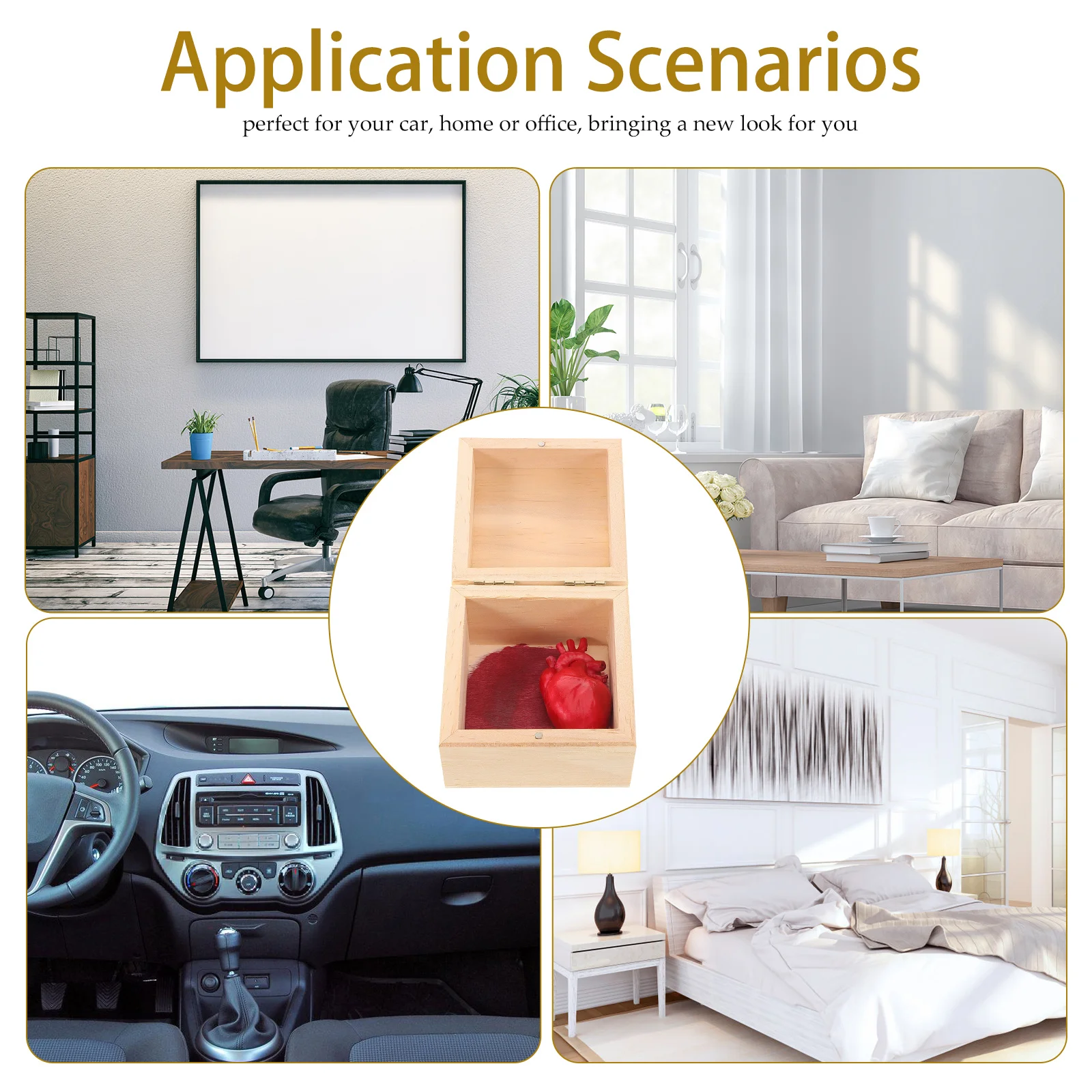 Heart Organ In Unfinished Wooden Box Creative Home Decor Prank For Halloween Valentine Kids Room Party Favor Fake Bloody