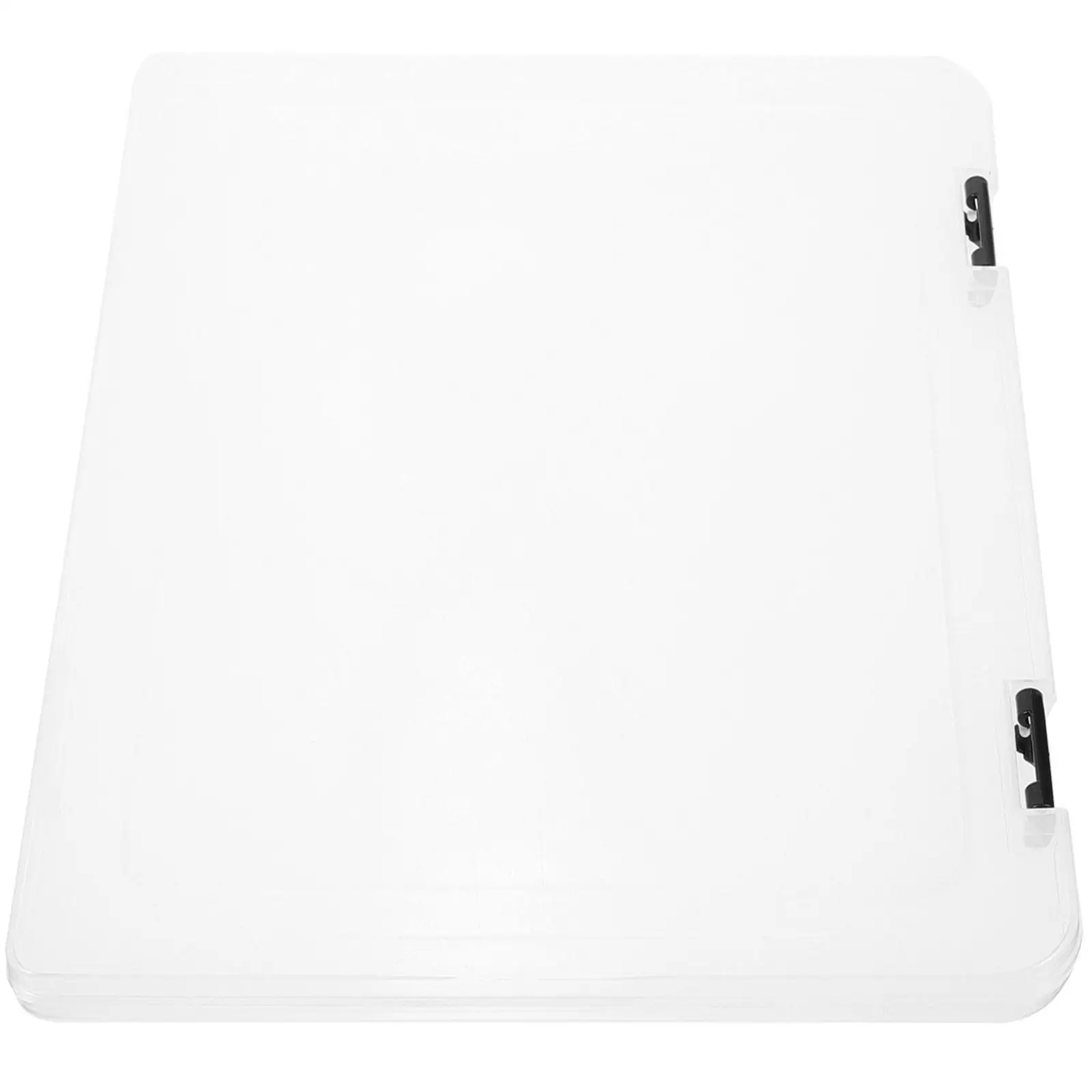 

A4 File Folder Storage Box Transparent PP D564D Black Buckle Lid Document Cash Organizer Large Letter Boxes Scrapbook Protector