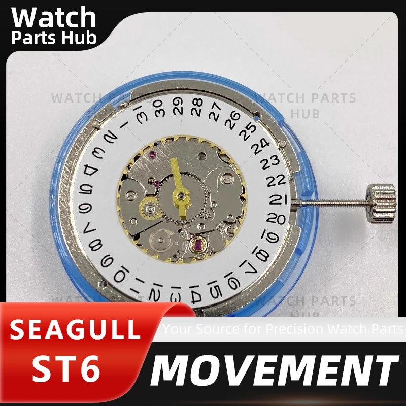 New Genuine Seagull ST6 Automatic Movement China Tianjin Made ST6312 Men's Original Date At 3:00 Mouvement 3 Hands  Watch