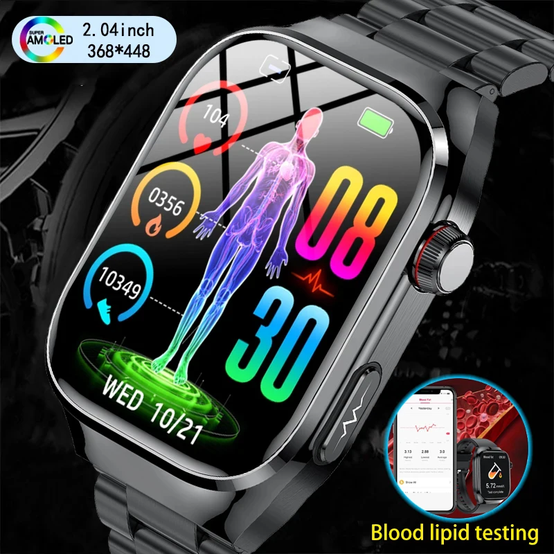 

Nursing Grade New ECG+PPG Accurate Measure Smart Watch Heart Rate Blood Pressure Lipids Uric Acid HD Bluetooth Call Health Watch
