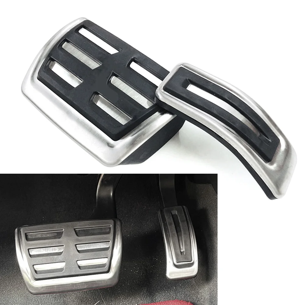 LHD Stainless Steel Car Brake Gas Pedals Cover For Audi A4 A5 A6 A7 A8 Q3 Q5