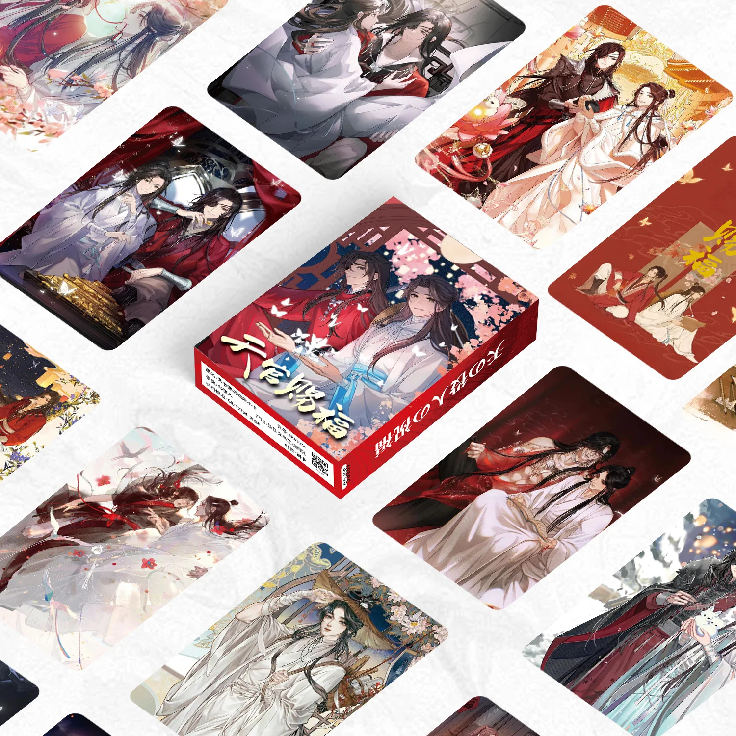 55 Pcs/Set Heaven Official's Blessing Laser LOMO Card Tian Guan Ci Fu Xie Lian,Hua Cheng 3 inches HD Photocard Fans Gift