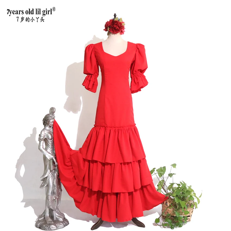 

Испанское танцевальное платье для фламенко, женское, ENN23