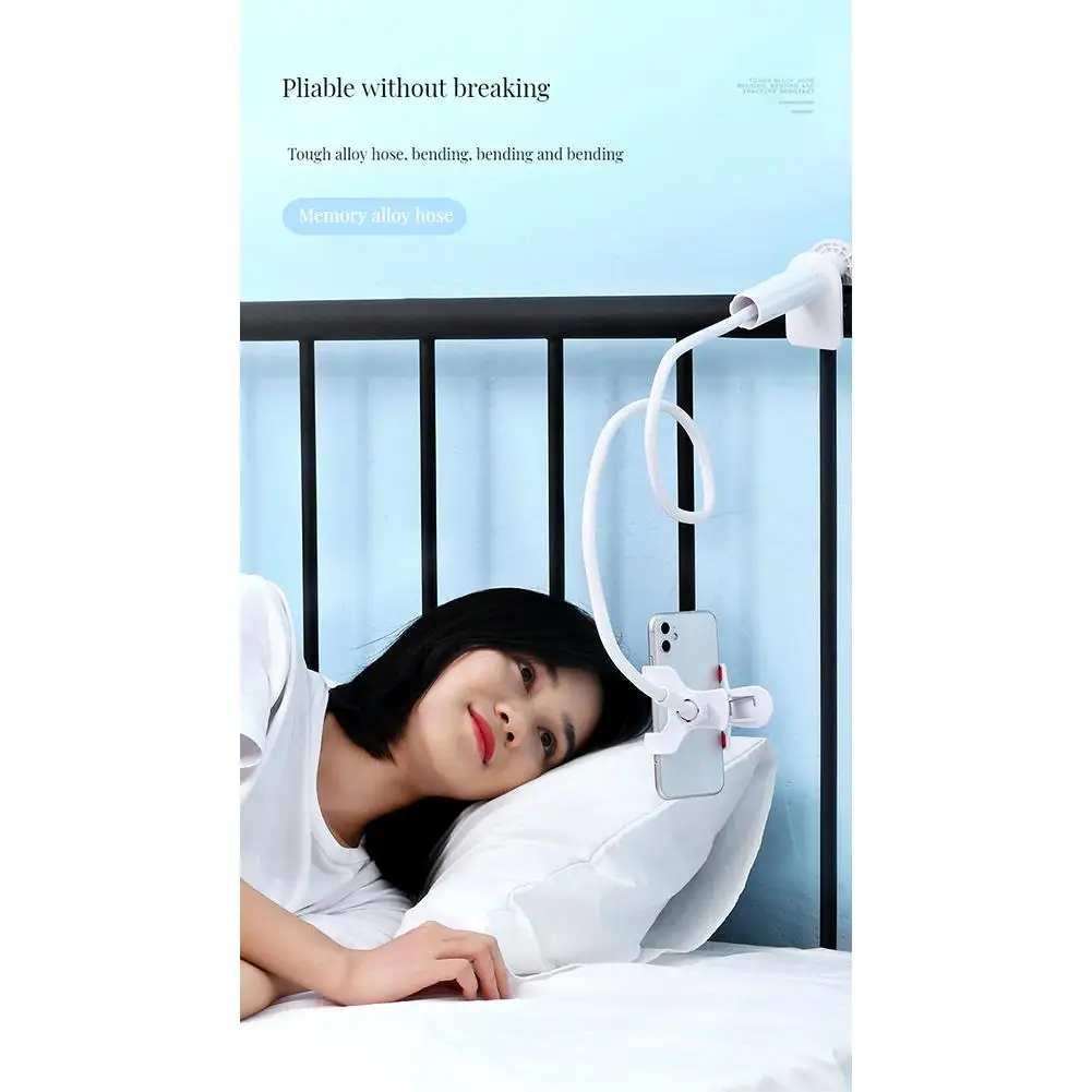 Mobile Phone Holder Bed Gooseneck Mount Clip-on Flexible Bracket Compatible For Ipad Tablet Computer