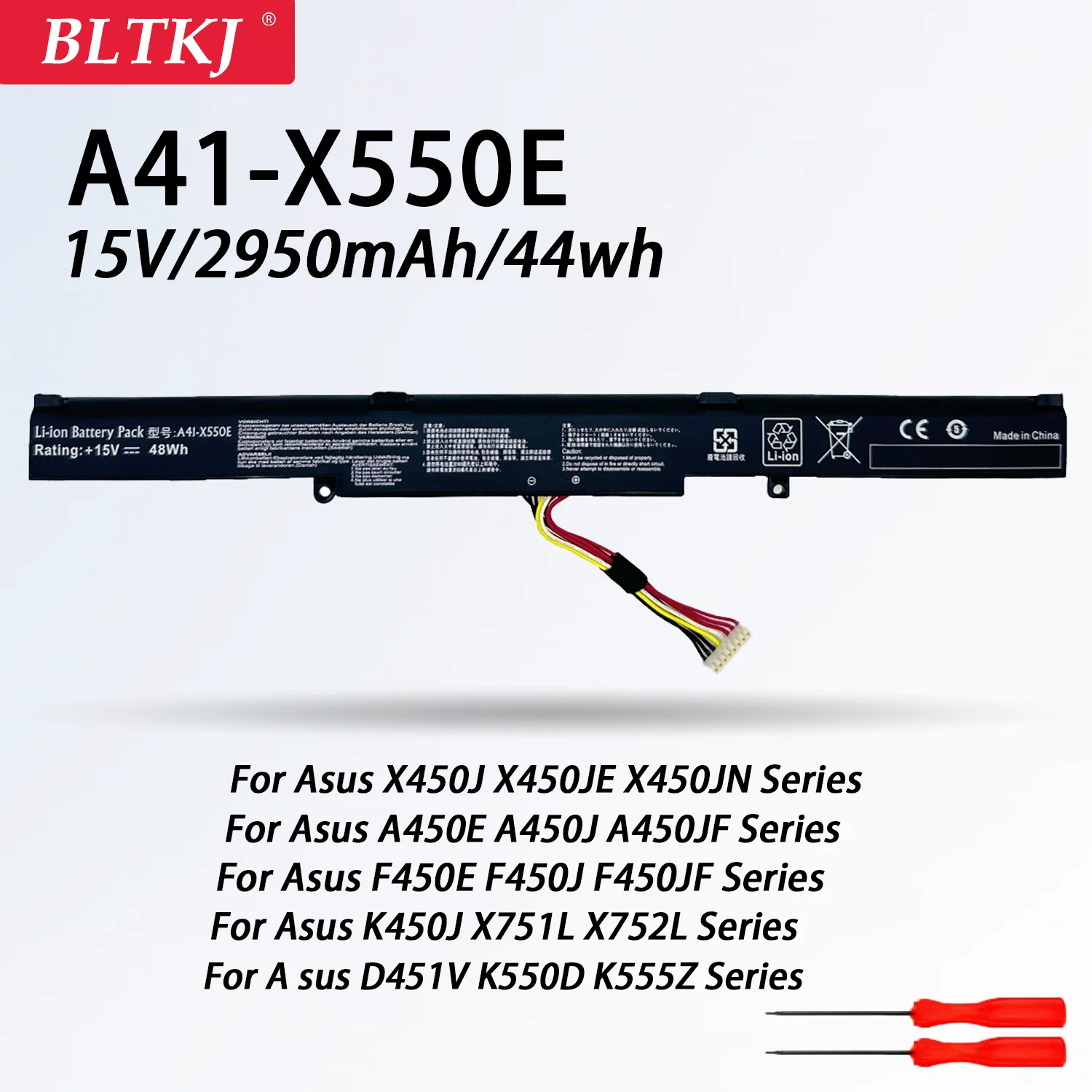 NEW A41-X550E Laptop Battery For ASUS X450JV X450JF A450E A450JF F450JF K450J X752L VM590Z A550D D451V K555Z