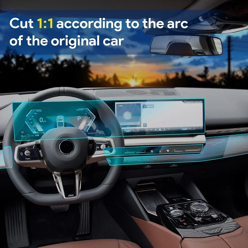 وحدة التحكم المركزية الداخلية طبقة رقيقة واقية واضحة بولي TPU PPF سيارة المضادة للخدش تينت اكسسوارات تجديد مجموعة لسيارات BMW 5 Series I5 G60 2024