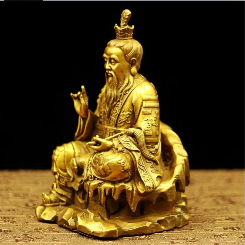 Brass of Supreme Elder Dao De Tian Zun in various sizes, with a Buddha dust gourd ornament, bronze statues of the Th