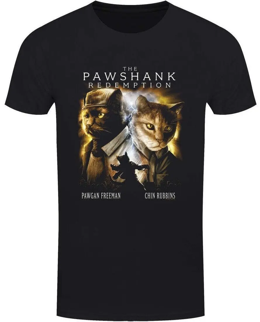 

The Pawshank Redemption Black T Shirt Feline Prison Movie Friends Horror Cats