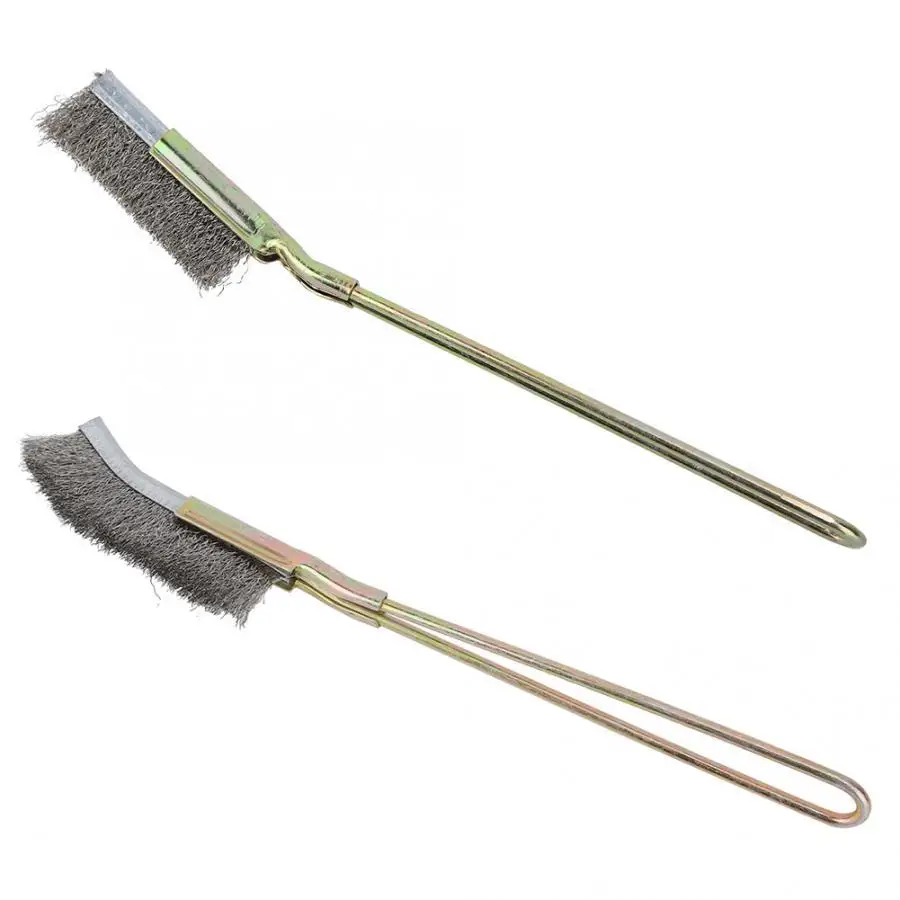 Curved / Straight Steel Soft Bonsai Brush Garden Cleaning Tool Hand Tools Safe and Eco-friendly Rust Removal Brushes