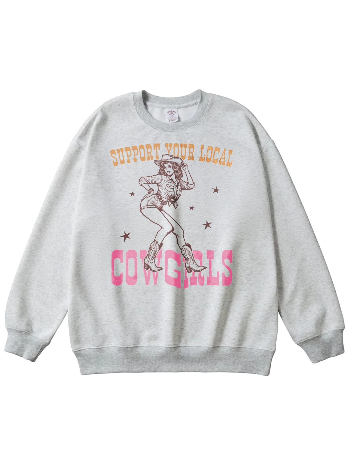 سترة نسائية من Western Girl Cozy متعددة الألوان برقبة دائرية من القطن الخالص للجنسين لخريف وشتاء، أزياء رياضية جاهزة لجميع القديسين