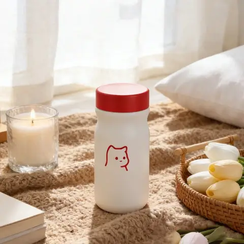 Mug de poche anti-fuite 320 ml, tasse isotherme sous vide à motif de dessin animé, résistante à la chaleur, garde au froid et au chaud, mug à boire directement