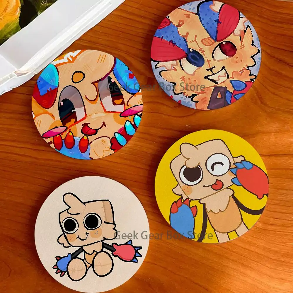 

D-Dandys Game W-WorldS G-Goob Wood Coaster Set - Heat Resistant For Tea & Coffee, Home Cafe Decor Holiday Gift