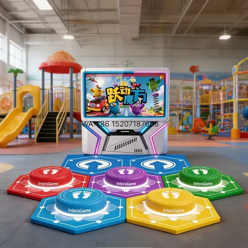 Wmwmnu for Commercial Motion Sensor Interactive Game Room Equipment Indoor Playgrounds Kids LED Jump Mats Multiplayer Games