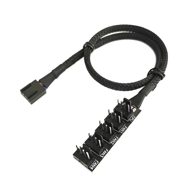 40cm 1 To 4/5 4-pins PWM Fan CPU Hub Computer PC Case Chasis Cooler Power Extension Cable Splitter Adapter Controller