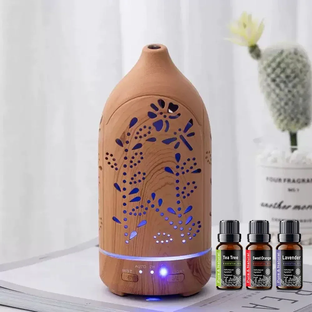 Lavender Hollow Ultrasonic Aromatherapy Diffuser 7 Color LED Lights, Quiet & Auto Shut Off