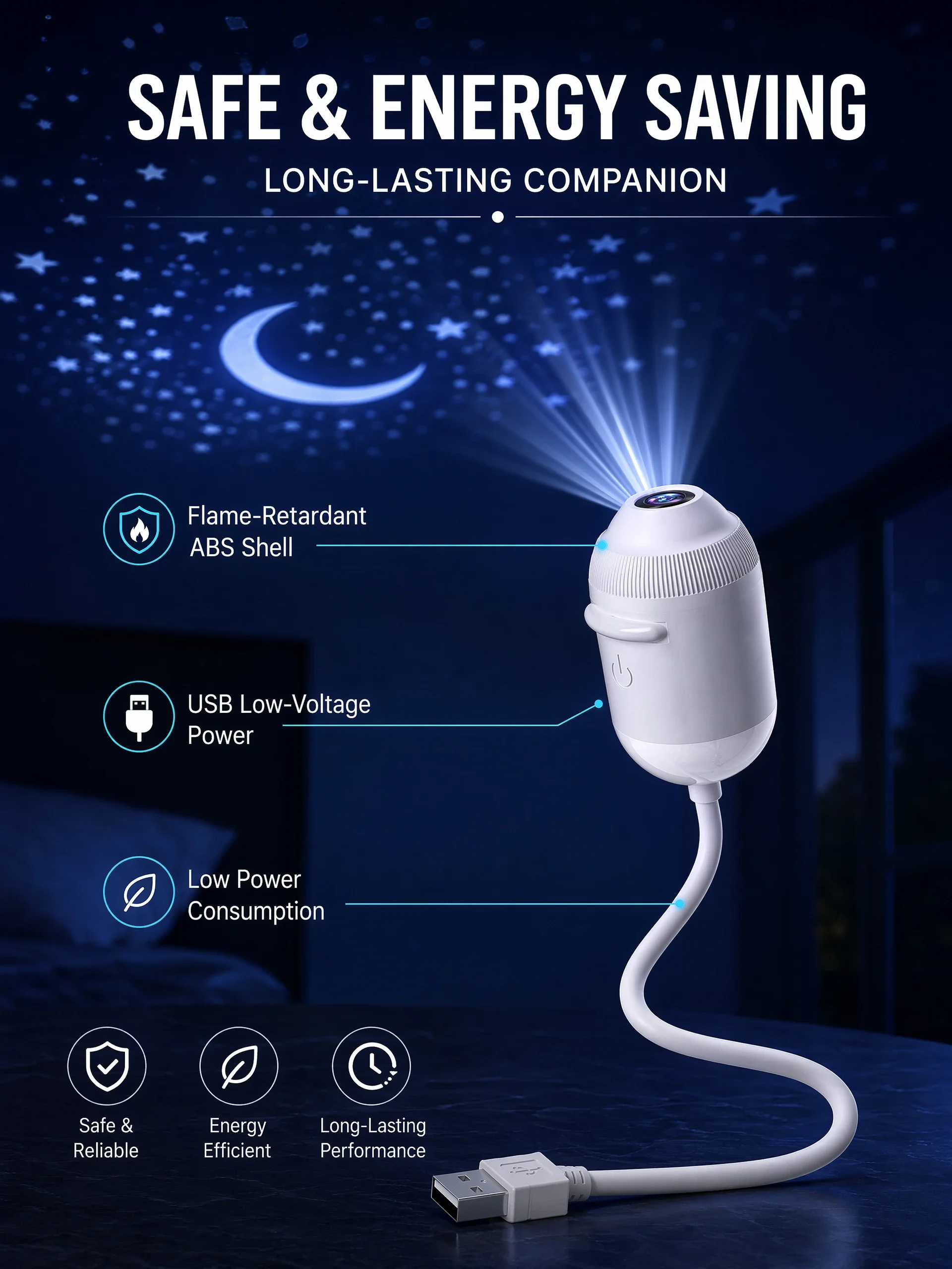 USB-Sternenprojektor-Licht 24-in-1 mit Touch-Steuerung, flexibler Schlauch, Auto-Dach-Galaxie-Nachtlicht für Schlafzimmer, Auto-Atmosphärenlampe – Detail 7