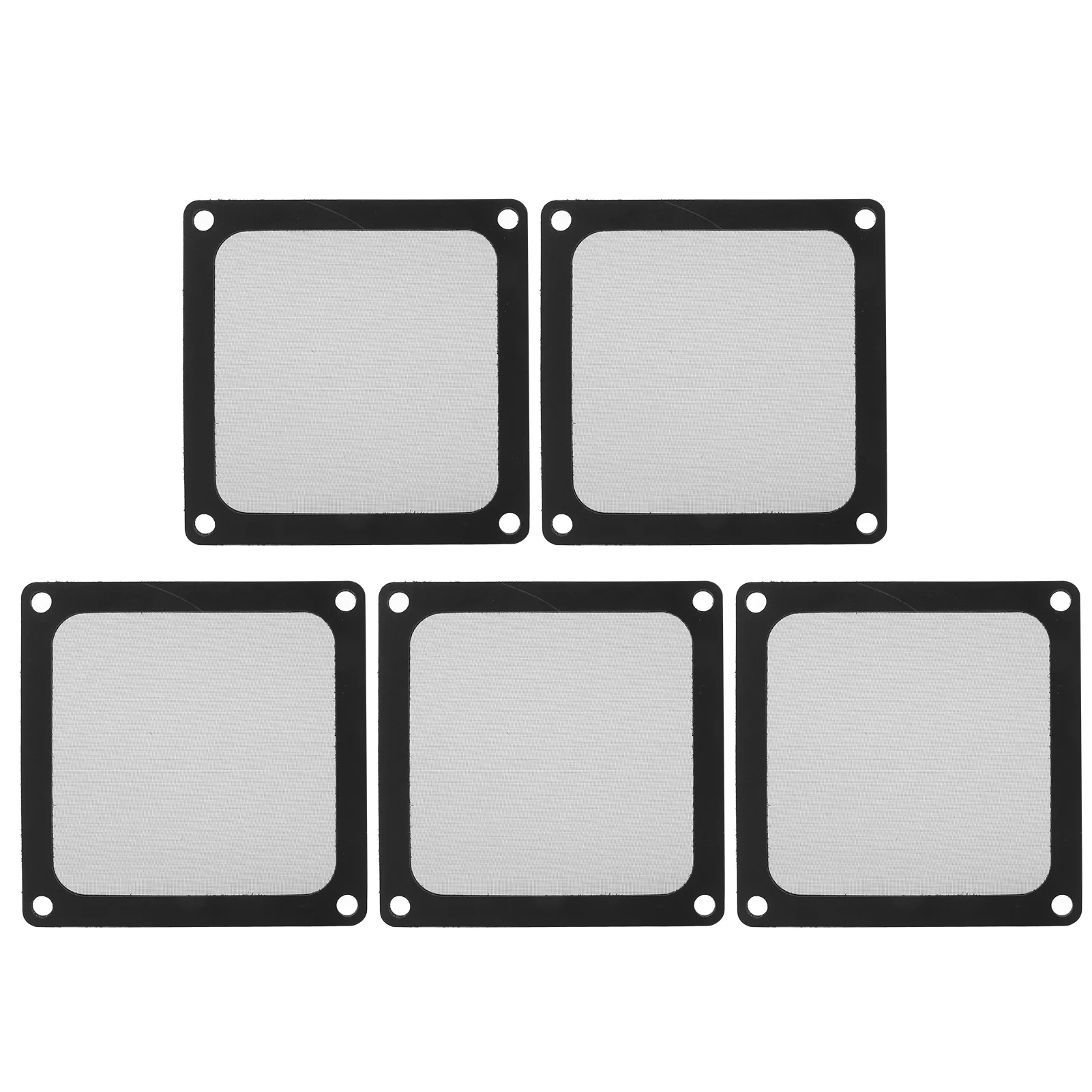 5Pcs 80x80mm PC Computer Case Cooler Fan Dust Filter Magnetic Frame Dustproof PC Fan Dust Filter Mesh Black