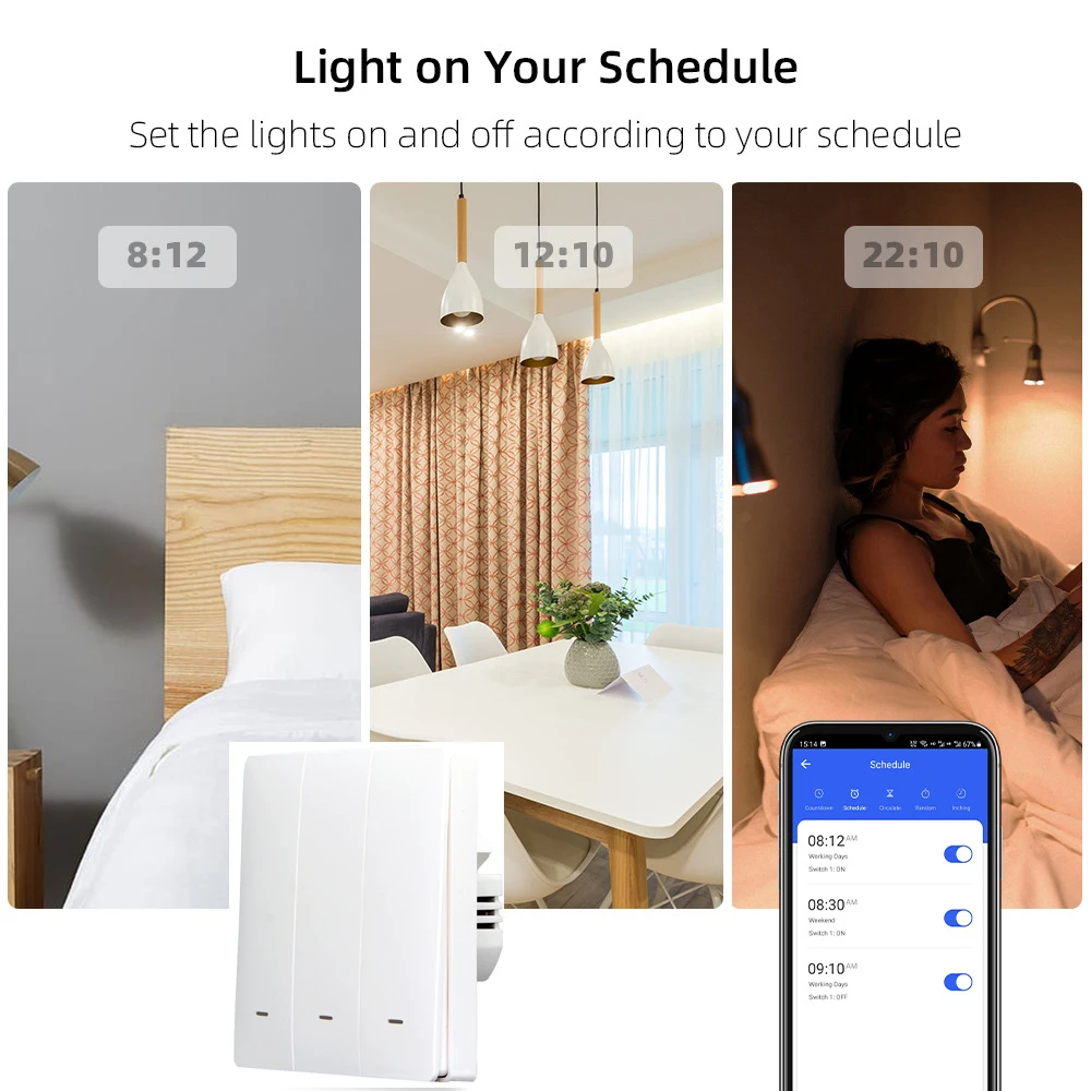 Zigbee 3.0 Smart Press Button Light Switch Magnetic Latching Relay Compatible Tuya Smartthings Echo Conbee Homey Hubs