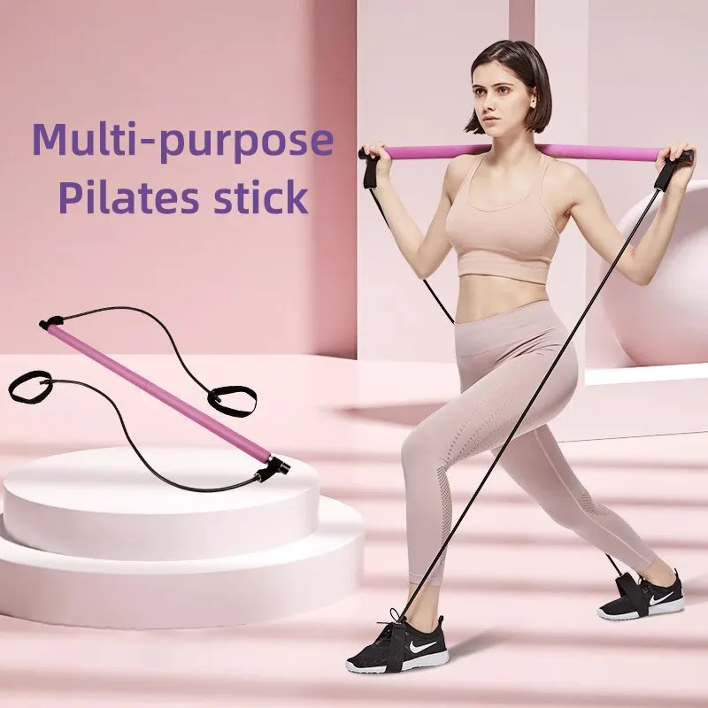 Pilates Bar Kit with Resistance Band - Full Body Workout Shaping at Home Gym with Yoga Bar and Pilates Band for Women and Men