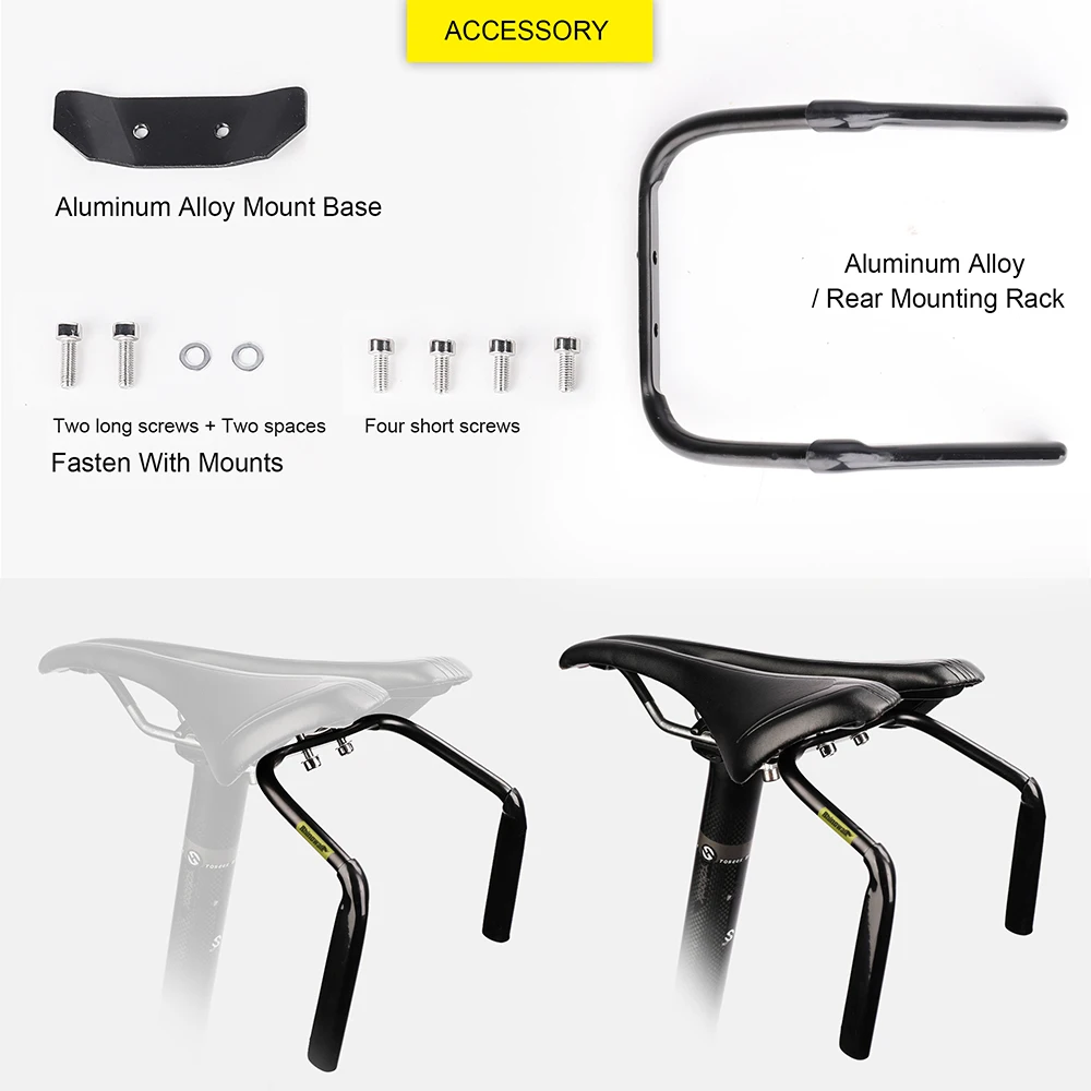 Rhinowalk Bike Saddle Stabilizer Bracket With Rubber Pads MTB Bike Support Bracket Rear Rack Bag Luggage Rack Bike Accessories