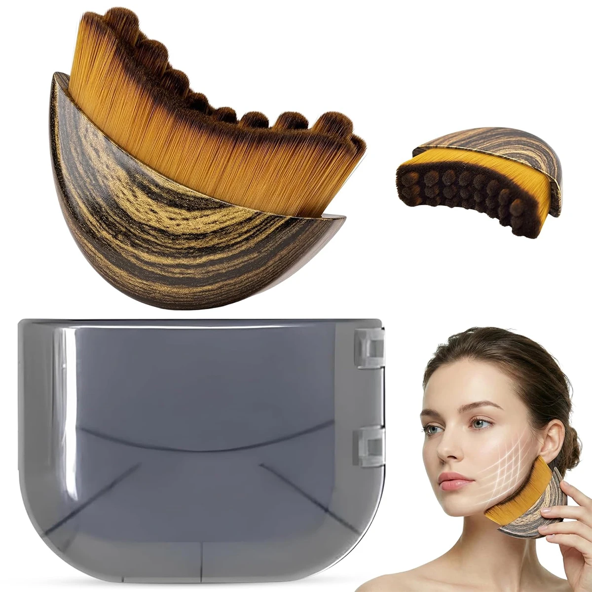 Lymphatic Contour Face Brush, Chin & Jawline Sculpting, Drainage Massager for Face, Ergonomically Designed to Fit the Skin Precisely