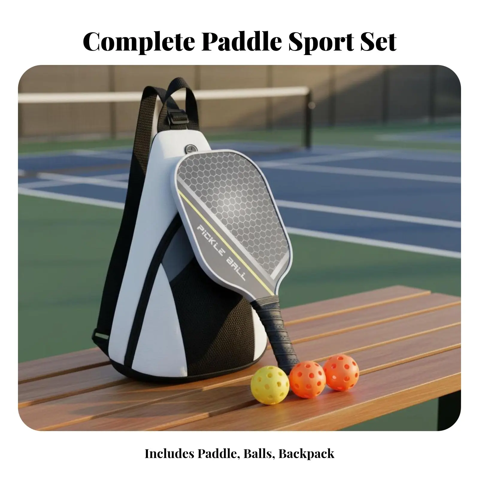 

Набор для пиклбола: ракетки с сетчатой внутренней отделкой, спортивное оборудование, защитная окантовка для ракеток, для игры на открытом воздухе