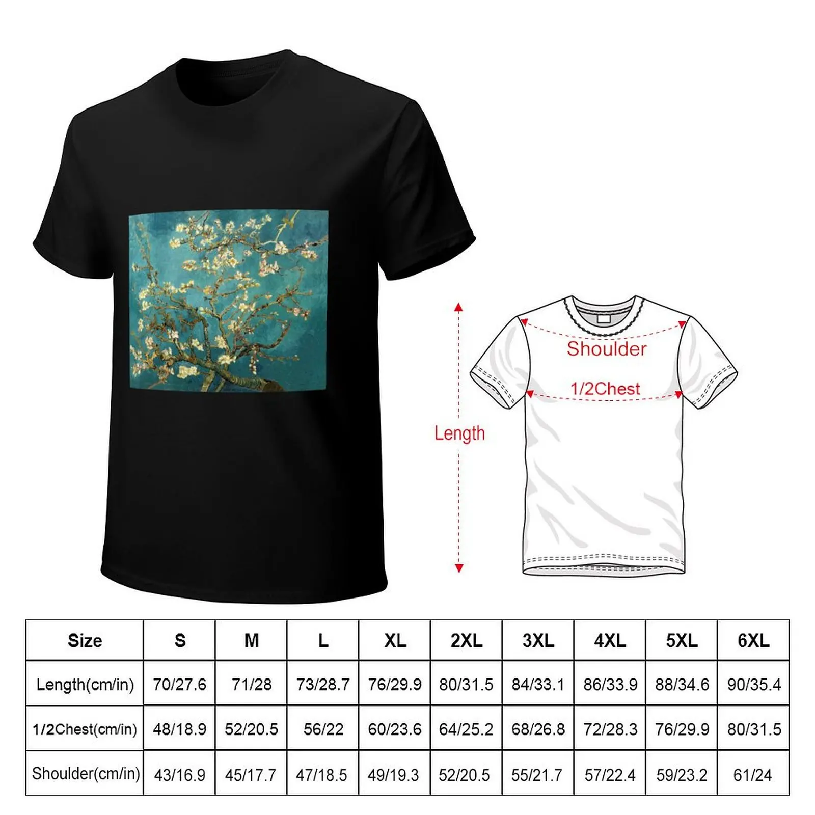 van Gogh Almond Blossoms Famous Paintings Impressionism T-Shirt Streetwear Print Tee Shirt