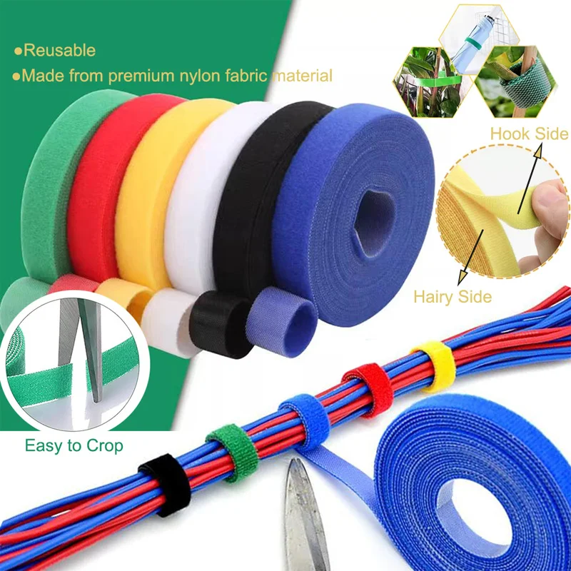 

5M Nylon Plant Bandage Tie Reusable Plant Hook Loop Ties Green Fastener Tape Bamboo Cane Wrap Support Home Garden Accessories