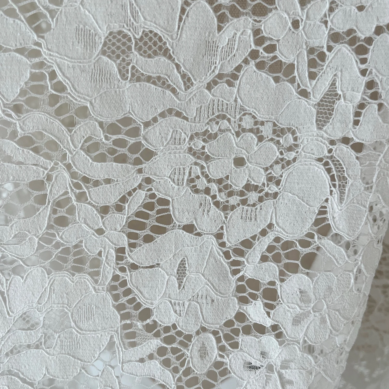 150CM White Cord Eyelash Lace Fabric Hollow 3D Soft Skin Custom Wedding Veil Evening Dress Design Fabric X1043