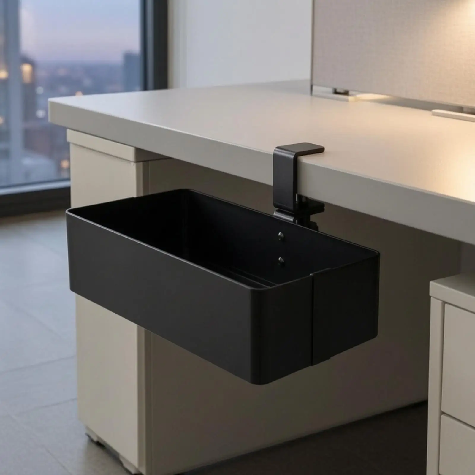 Screwless Desk-Mounted Storage Tray Space-Saving Desk-Mounted Organizer with Clamp Mount Easy Install for Study Areas, Compact