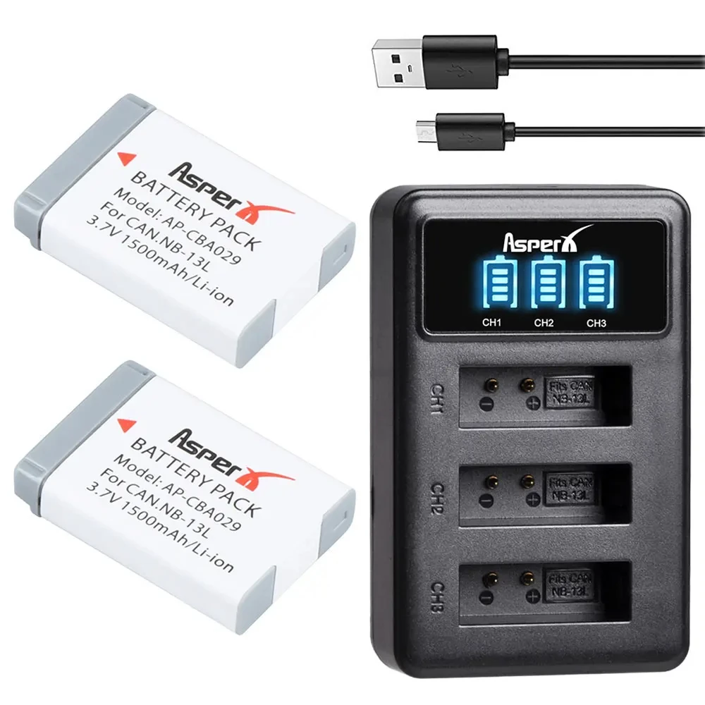 

1500mAh for Canon PowerShot G5X G7 XMark II G7X G9X SX720 SX730 SX740 HS Camera Battery NB-13L NB13L NB 13L Battery Charger