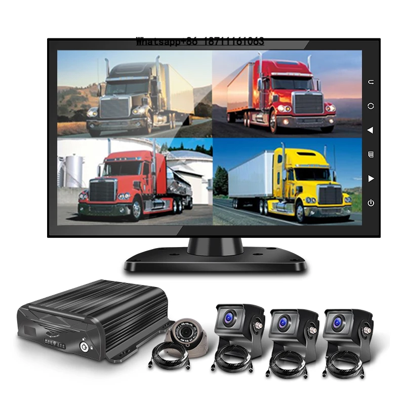 MDVR Kits with 10.1inch 4CH 4G 1080P HDD Mobile DVR System with Waterproof Dome Rear View IR Night Vision Cameras