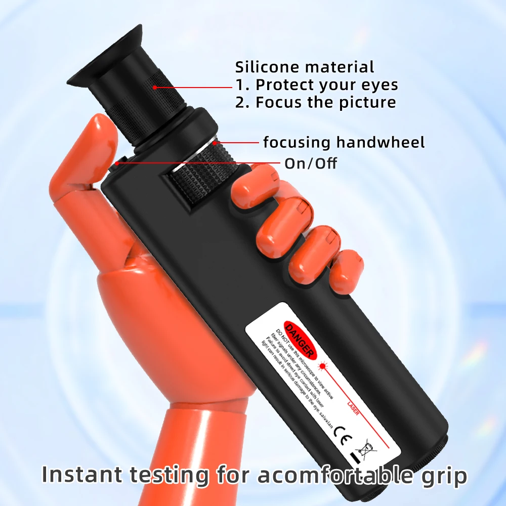 SAIVXIAN Handheld 200X/400X Fiber Inspection endface magnifier Microscope (SMA905) 3.175mm /2.5mm(SC/FC/ST) /1.25mm(LC)