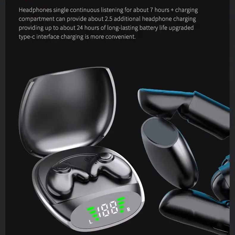 Waterproof Wireless Bluetooth 5.3 Headsets Mini headset Painless Call Noise Cancelling Thin Headphones Fit for Sleeping/Sports