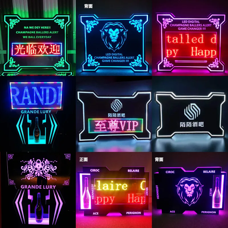 Customized LED color display screen hand placard KTV bar luminous wine placard LOGO bar Atmosphere hand up sign